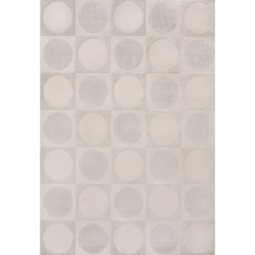 Geometric Modern Geometric Circles In Squares High-Low Area Rug